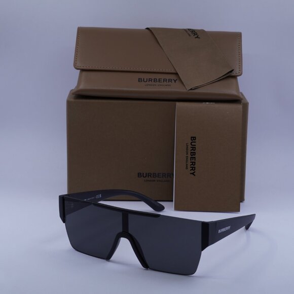 Burberry BE4291 3464/87 Shield Sunglasses Matte Black Frame, Grey Lenses - Picture 10 of 10